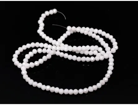 Margele cristal rondel 2.2x2mm alb opac lustered (sirag)