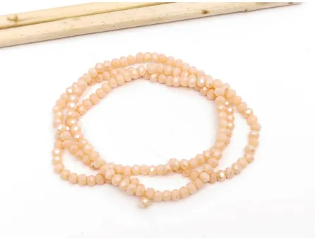 Margele cristal rondel 2.5x2mm roz piersica opac lustered (sirag)