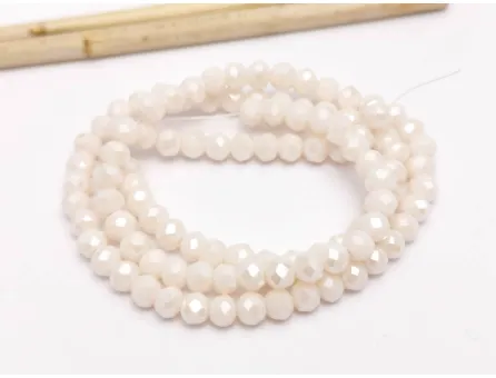 Margele cristal rondel fatetat 4x3mm silk opac lustered (sirag)