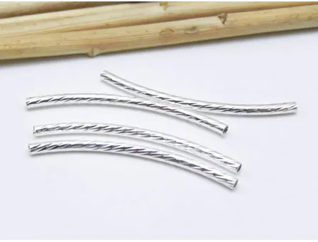 Distantiere tub cu striatii 30x2mm argintiu