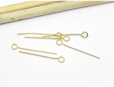 Ace cu bucla otel inoxidabil auriu lungime 2cm, grosime 0.6mm (10buc)