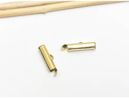 Capat miyuki/toho slide tube otel inoxidabil 304, 25x6x4mm auriu (2buc)