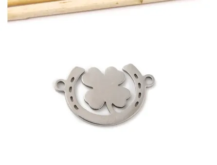 Link otel inoxidabil potcoava cu trifoi 19.5x12mm