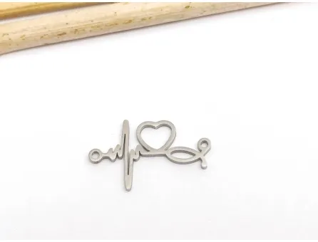 Link otel inoxidabil heartbeat 18.5x11.5x1mm