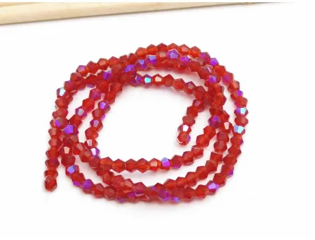 Margele cristal biconic 2x3mm bordo heliotrop (sirag)