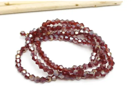 Margele cristal biconic 2x3mm burgundy AB (sirag)
