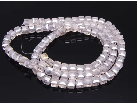 Margele cristal cub fatetat 4mm roz (sirag)