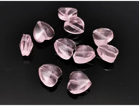 Cristal inima 10x10mm roz (1buc)