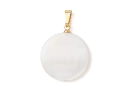 Pandantiv sidef rotund plat 19mm