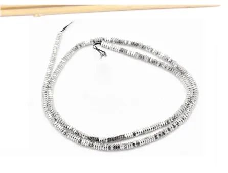 Sirag hematit rondele patrate 2x2x1mm argintiu