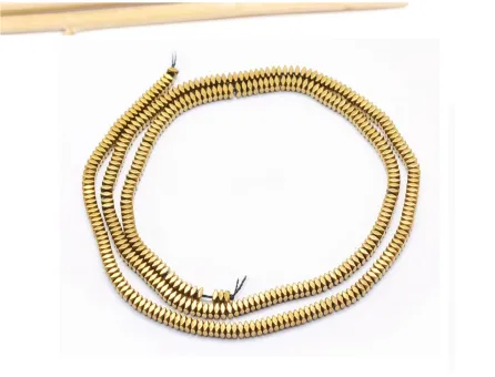 Sirag hematit rondele patrate 2x2x1mm auriu