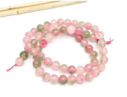 Sirag jad sfere 6mm roz verde