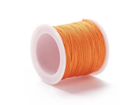 Rola Snur nylon pentru bratari grosime 0.8mm portocaliu (90m)