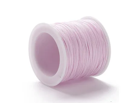 Rola Snur nylon pentru bratari grosime 0.8mm roz pastel (90m)