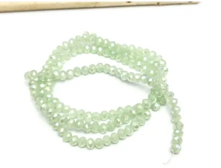 Margele cristal rondel 3x2mm verde opal AB (sirag)