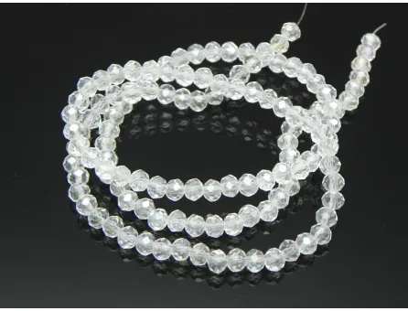 Margele cristal rondel fatetat 4x3mm transparent lustered (sirag)