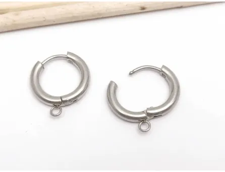 Tortite cercei otel inoxidabil 201 rotunde 17x15x2.5mm (2buc)