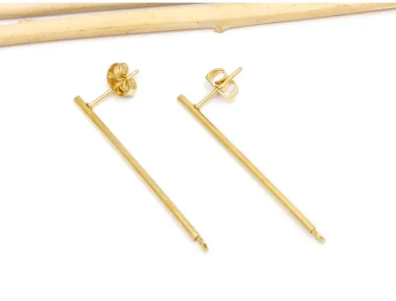 Tortite cercei otel inoxidabil 304 auriu placat IP cu opritor 38x3mm (2buc)