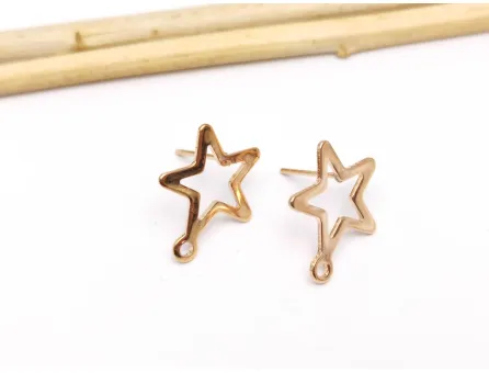 Tortite cercei otel inoxidabil 201 rose gold 15x13mm (2buc)