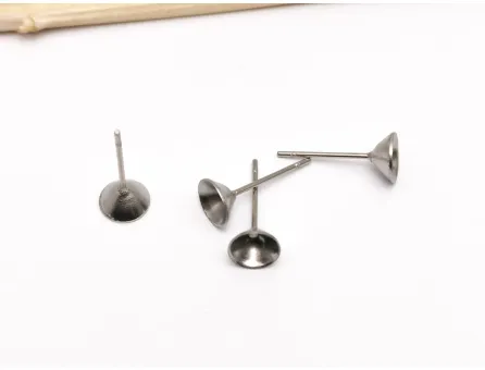 Tortite cercei otel inoxidabil 304 pentru rhinestone de 5mm (2buc)