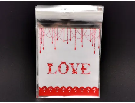 Pungi celofan autoadezive 13x10cm love (10buc)