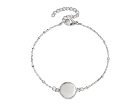 Baza bratara otel inoxidabil 304 cu prelungitor interior cabochon 12mm, lungime 19cm