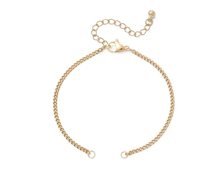 Baza bratara otel inoxidabil 304 auriu pentru link cu prelungitor, lungime 17cm