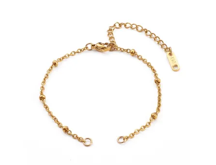 Baza bratara otel inoxidabil 304 auriu pentru link cu prelungitor, lungime 16.5cm