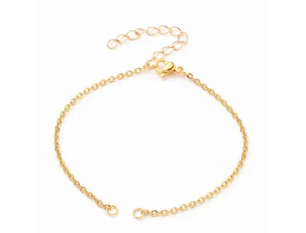 Baza bratara otel inoxidabil 304 auriu pentru link cu prelungitor, lungime 18.5cm