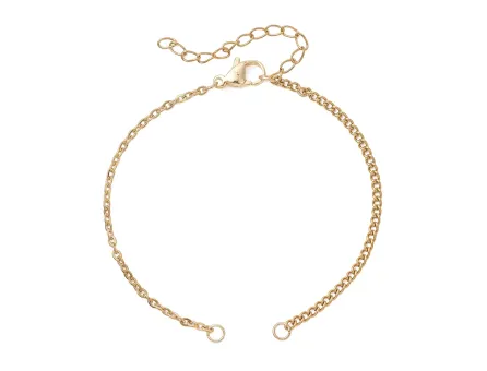 Baza bratara otel inoxidabil 304 auriu pentru link cu prelungitor, lungime 17cm