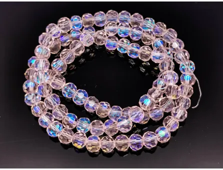 Margele cristal rotund fatetat 4mm roz heliotrop (sirag)