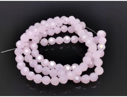 Margele cristal rotund fatetat 4mm roz opal AB (sirag)
