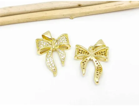 Charm funda din cubic zirconia 22x16.5mm auriu