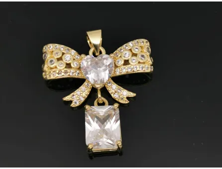 Charm funda din cubic zirconia 24x24mm auriu