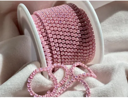 Lant cu strasuri 2mm roz opal AB (0.5m)