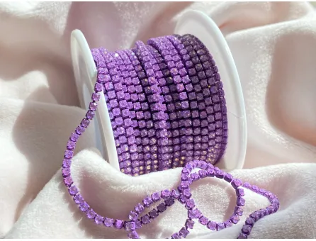 Lant cu strasuri 2mm mov opal AB (0.5m)