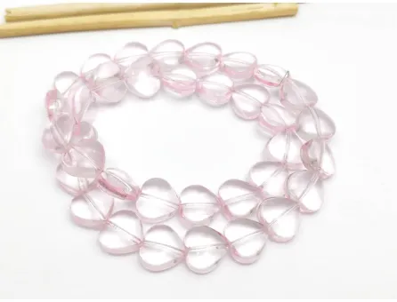 Margele sticla inima 10x9.5mm roz (sirag)