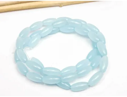 Margele sticla ovale 9x4mm sky blue opal (sirag)