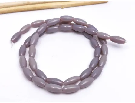 Margele sticla ovale 9x4mm mov lavanda inchis opac (sirag)