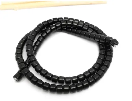 Margele sticla rondele 4x3.5mm negru opac (sirag)