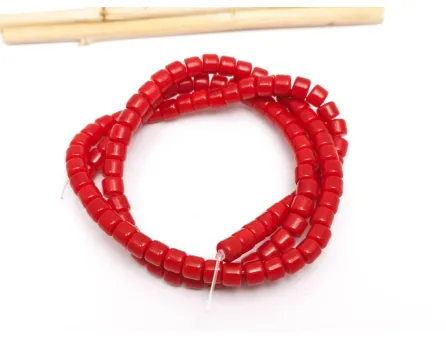 Margele sticla rondele 4x3.5mm rosu opac (sirag)