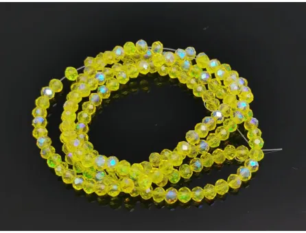 Margele cristal rondel 3x2mm galben heliotrop (sirag)