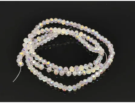 Margele cristal rondel 2.5x2mm transparent AB (sirag)