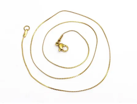 Lant otel inoxidabil 304 auriu placat IP cu inchizatoare 45cm