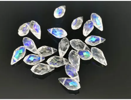 Cristal briolete 12x6mm transparent AB (1buc)