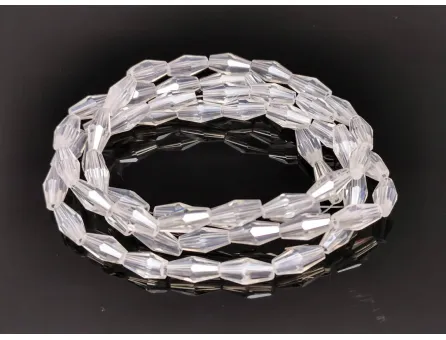 Margele cristal biconic 8x4mm transparent lustered (sirag)