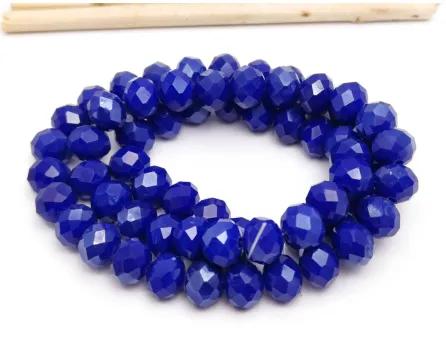 Margele cristal rondel fatetat 8x6mm blue opac (sirag)