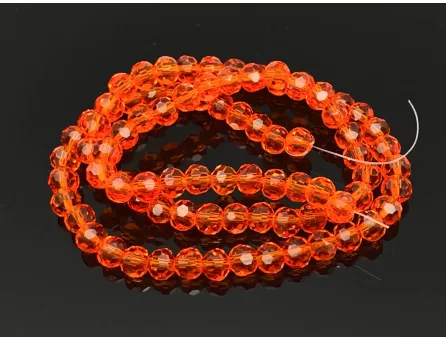 Margele cristal rotund fatetat 4mm orange (sirag)