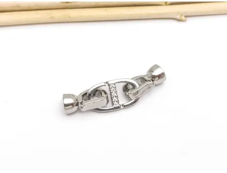 Inchizatoare cubic zirconia 32x8mm argintiu