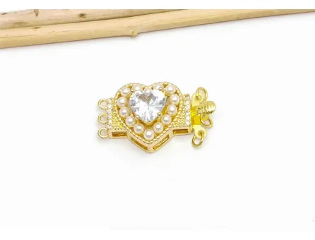 Inchizatoare cubic zirconia multisir cu 3 bucle 28x16x10mm auriu